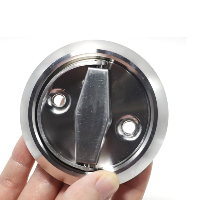 Hdtyyln 1pcs Round Recessed Pull, Recessed Door Knob, Cabinet Round Hidden Handle, Embeded Concealed Brushed Stainless Steel Handle for Modern Bedroom Door Drawer Wardrobe (Silver) - Image 3